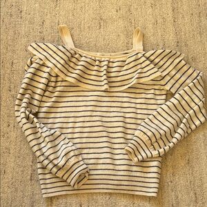 Joie Cream and Black Striped Sweater